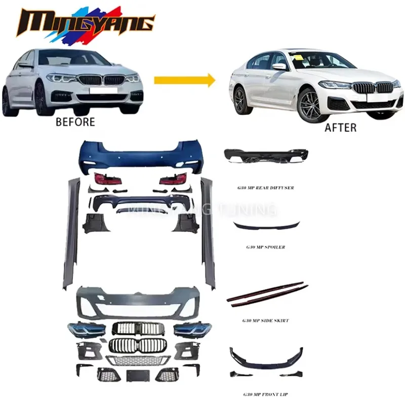 

Modification PP Plastic MT Conversion Upgrade Kit M-tech G38 G30 Body Kit Headlight Front Lip Diffuser 2022 for 5 Series G30