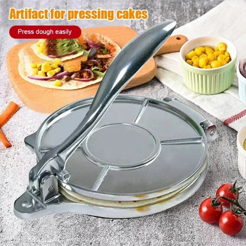 لتقوم بها بنفسك دليل جهاز ضغط التورتيلا صانع الألومنيوم للاستخدام المنزلي غير عصا الثقيلة عجينة الذرة الصحافة المكسيكي صانع الخبز المسطح 16/20 سنتيمتر #4