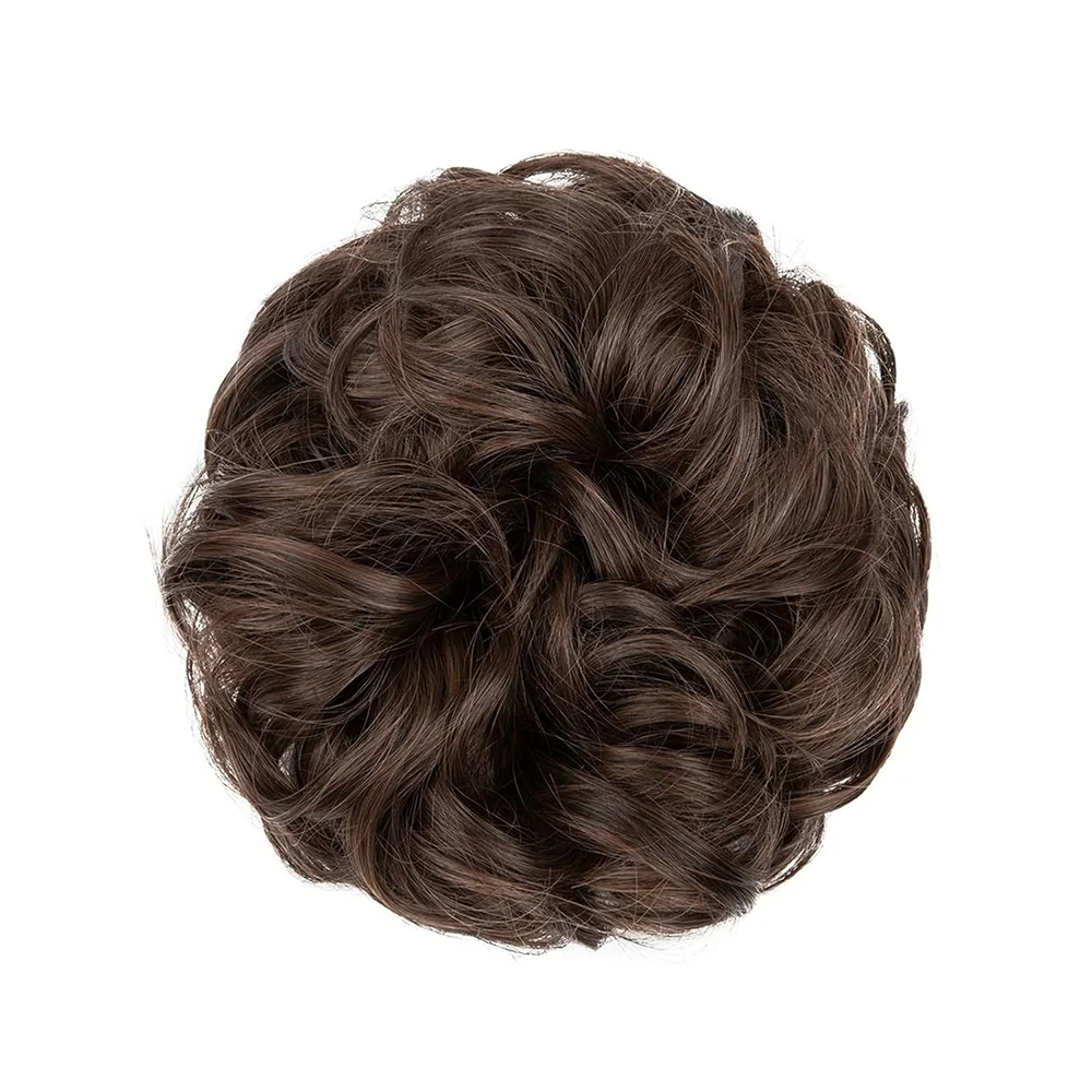 Synthetic Messy Bun Hair Piece Curly Wavy Hair Bun Scrunchies Extensions Tousled Updo Hairpieces for Women