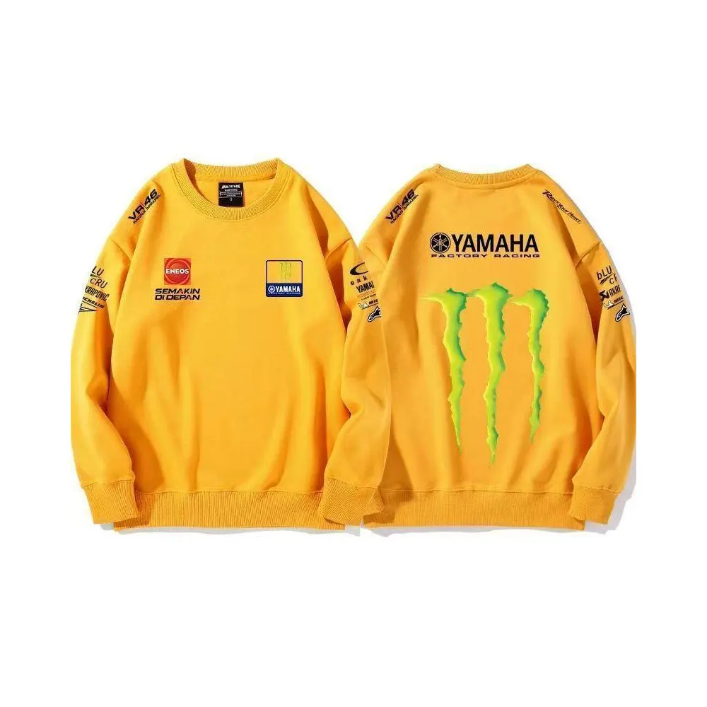 Men's Yamaha Monster Energy Racing Sweatshirt Casual Long Sleeve Crew Neck Pullover Motocross Streetwear Loose Fit Tops view 5