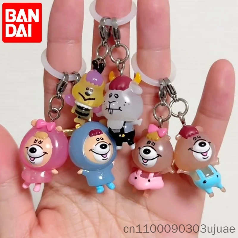 Bandai Kumanthan Cartoon Character Keychain Cute Anime Figure Hanging Ornament Bag Pendant Collectible Gashapon Decor Accessory