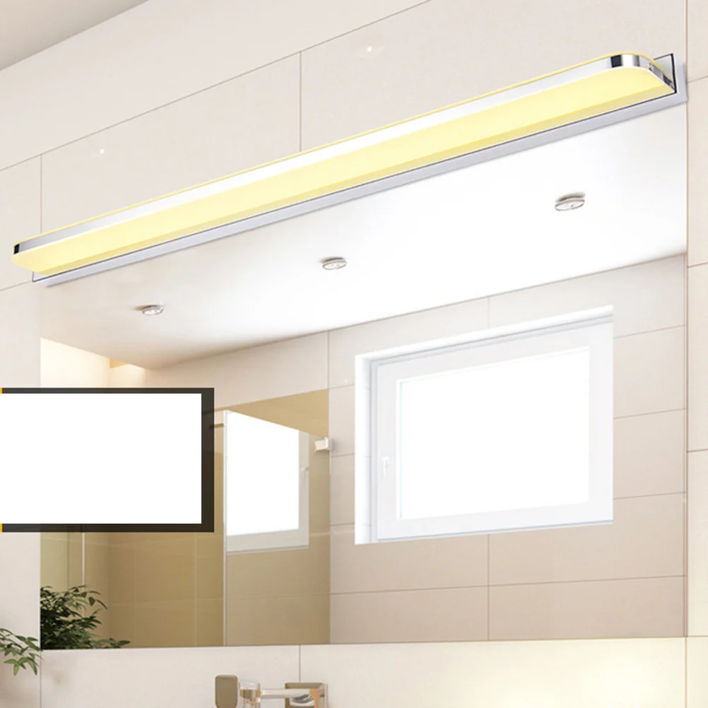 

LED Mirror Headlight Stainless Steel Pc Acrylic Warm Light Adjustable Angle Bedroom Bathroom Makeup Mirror Wall Lamp 42cm 7W