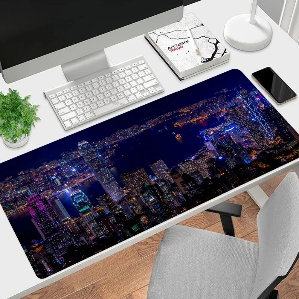 City Nightscape Mousepad INS Tide Large Cartoon Anime Gaming Mouse Pad Keyboard Mouse Mats Desk Mat Accessories