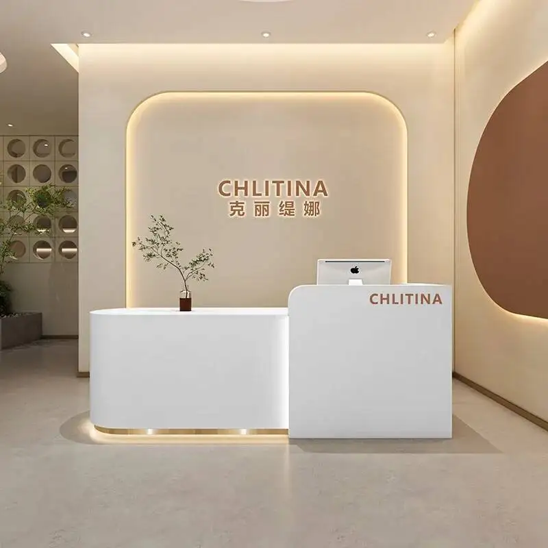 

Reception Desk Bar Cashier Simple Modern Barbershop Reception Desk Small Front Counter Study Empfangstheke Salon Furniture