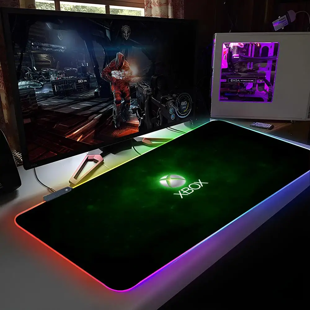 Коврик для мыши Xbox с RGB-подсветкой, коврик для мыши для ноутбука, коврик для мыши для ноутбука, геймера, компьютерный стол, игровые аксессуары