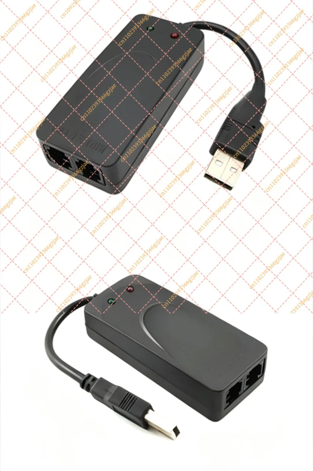 Dual Port USB Fax Modem 56K, External Data Transfer Adapter for PC Laptop