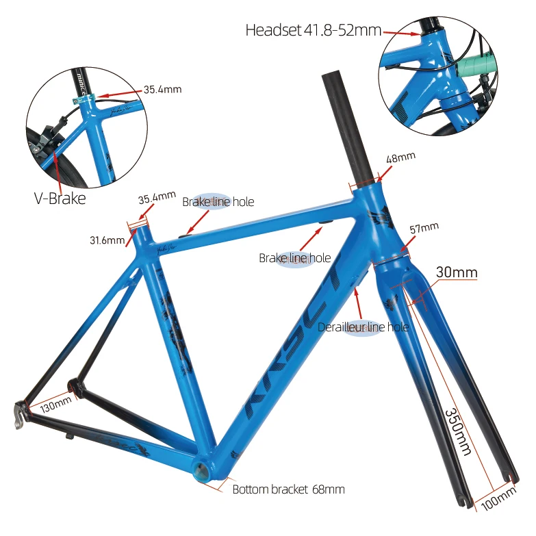 Factory Promotion Hot-Selling Road Bicycle Frame 700C Road Bike Frame With Carbon Fork QR Drop Out 135mm Thread BB Frame