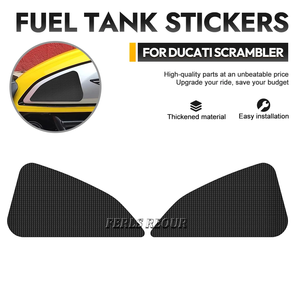 

Motorcycle Anti-slip Tank Pads Fuel Gas Knee Grip Traction Pads Protection Sticker Side Decal For Ducati scrambler 2015-2016