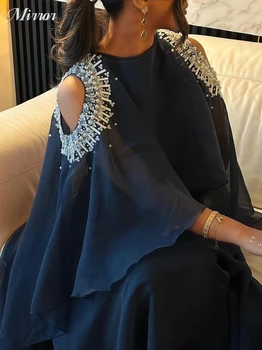 ชุดเดรสกระจกวินเทจสุดหรูชุดพรอมไข่มุกสีฟ้าประดับด้วยลูกปัดไข่มุกสีฟ้าสุดเซ็กซี่เดรสออกงานสำหรับงานเลี้ยงตอนเย็น