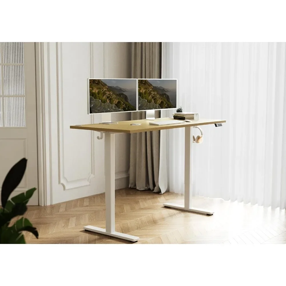 

Standing Desk with Adjustable Height, 55x24 Inch Electric Stand Up Desk for Home Office, Studio, Computer Workstation, Nature T