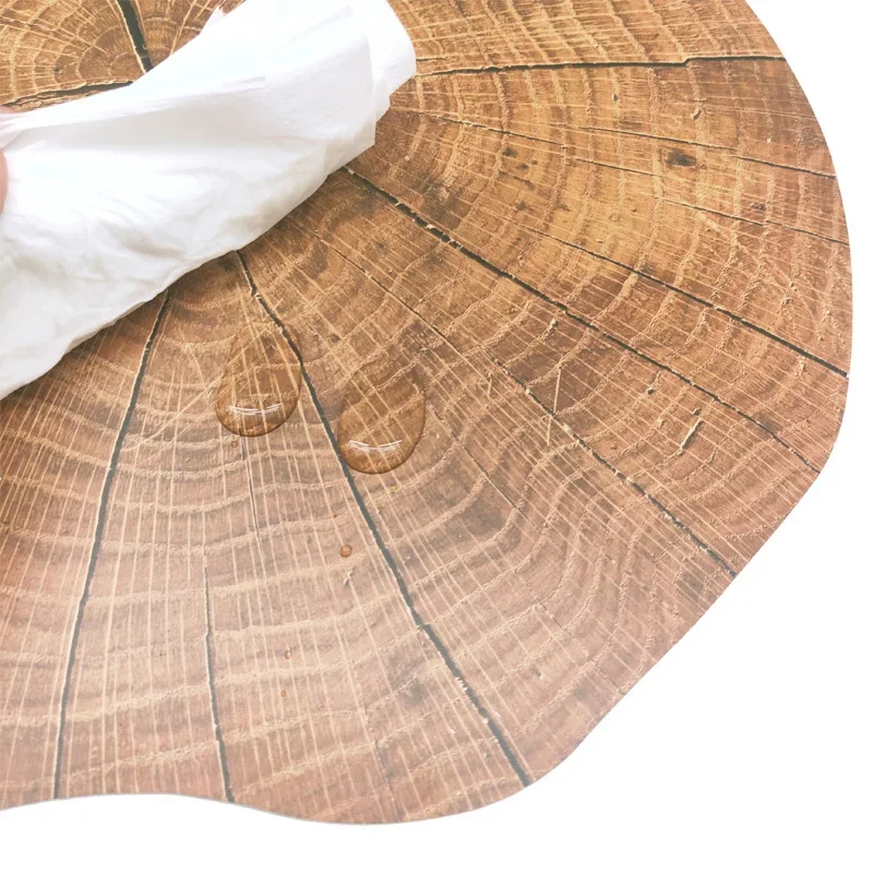 Irregular Simulation Tree Stump Dining Mat Home PP Waterproof Anti Slip Insulation Placemat Wedding Decoration