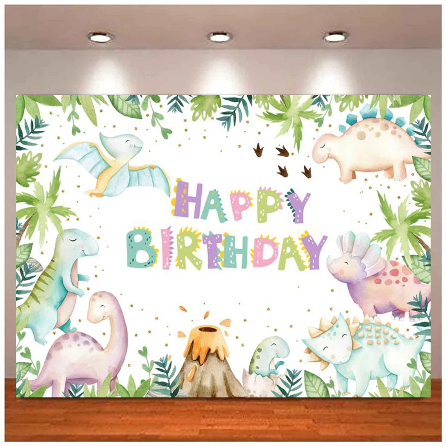 Dinosaur Birthday Party Decoration Photography Backdrops Photo Shoot Jungle Animal Safari Newborn Baby Shower Boy Background