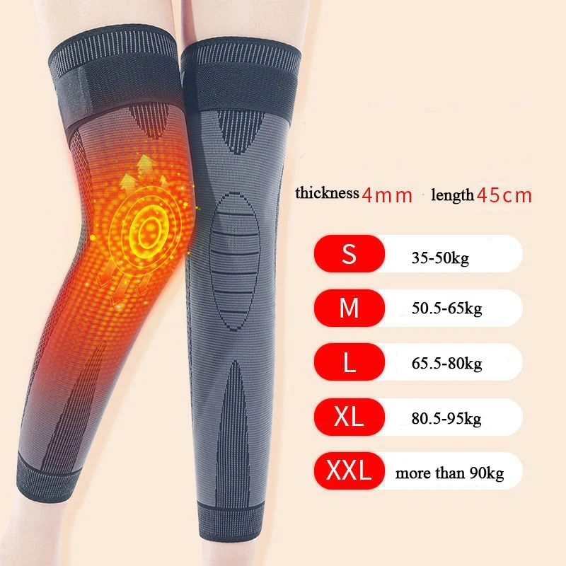 Elastic Nylon Knee Brace Joint Brace Self-Heating Mugwort Knee Cover Acupressure Fitness Leg Sleeves New Orthotics Leg Protector