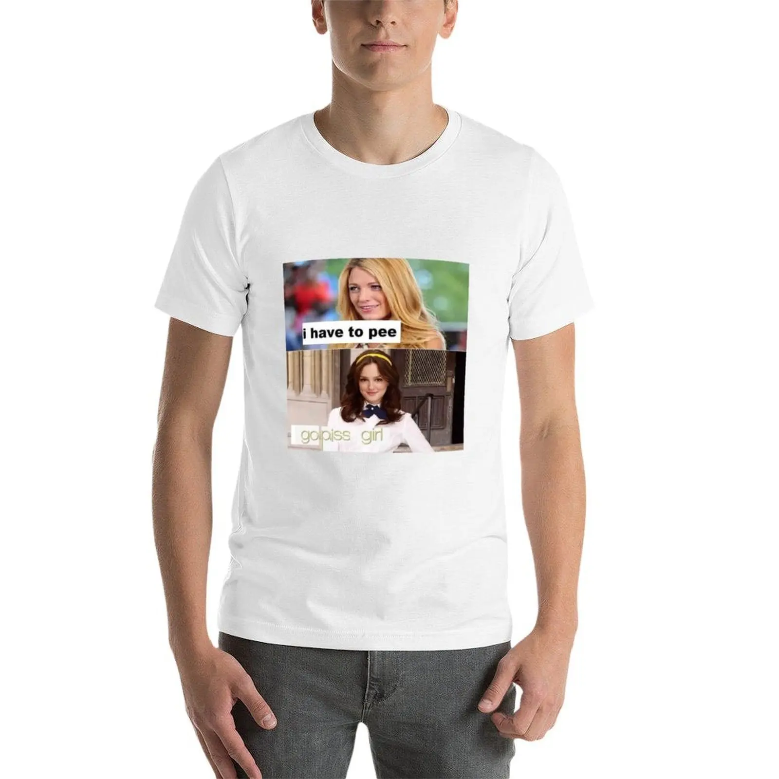 يجب أن أتبول الذهاب شخ فتاة تي شيرت تي شيرت شخصية تي شيرت للرجل جرافيك مضحك تي شيرت