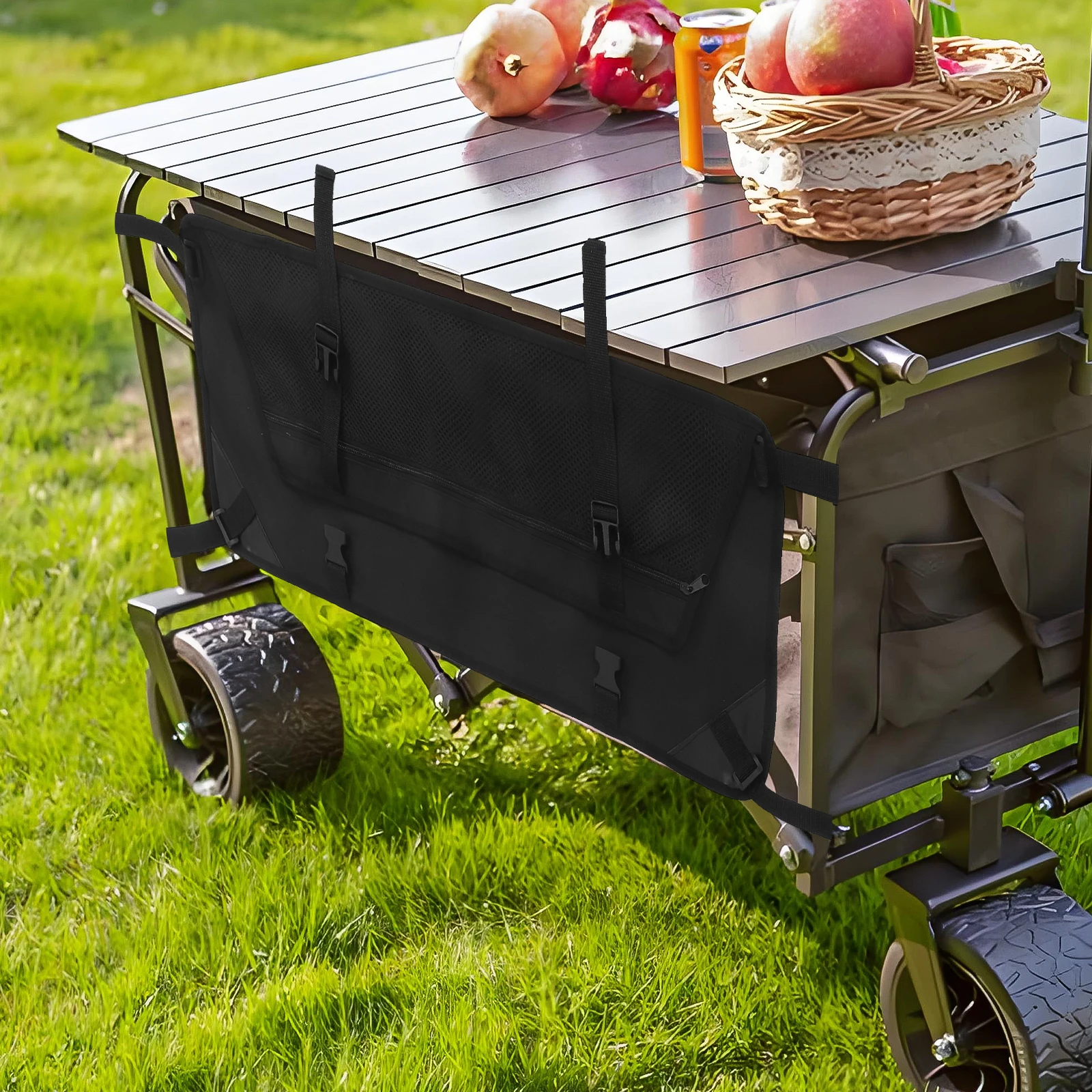 

1pc Collapsible Wagon Side Pocket Oxford Storage Mesh Pouch Folding Organizer Portable Cart Travel Garden Accessories Foldable