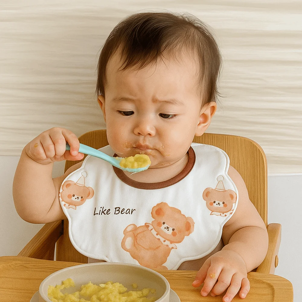 

Cute Cartoon Anti-vomiting Bibs Cotton Yarn Flower Shape Baby Drooling Bibs Round Neck Rotatable Baby Cotton Bibs Daily