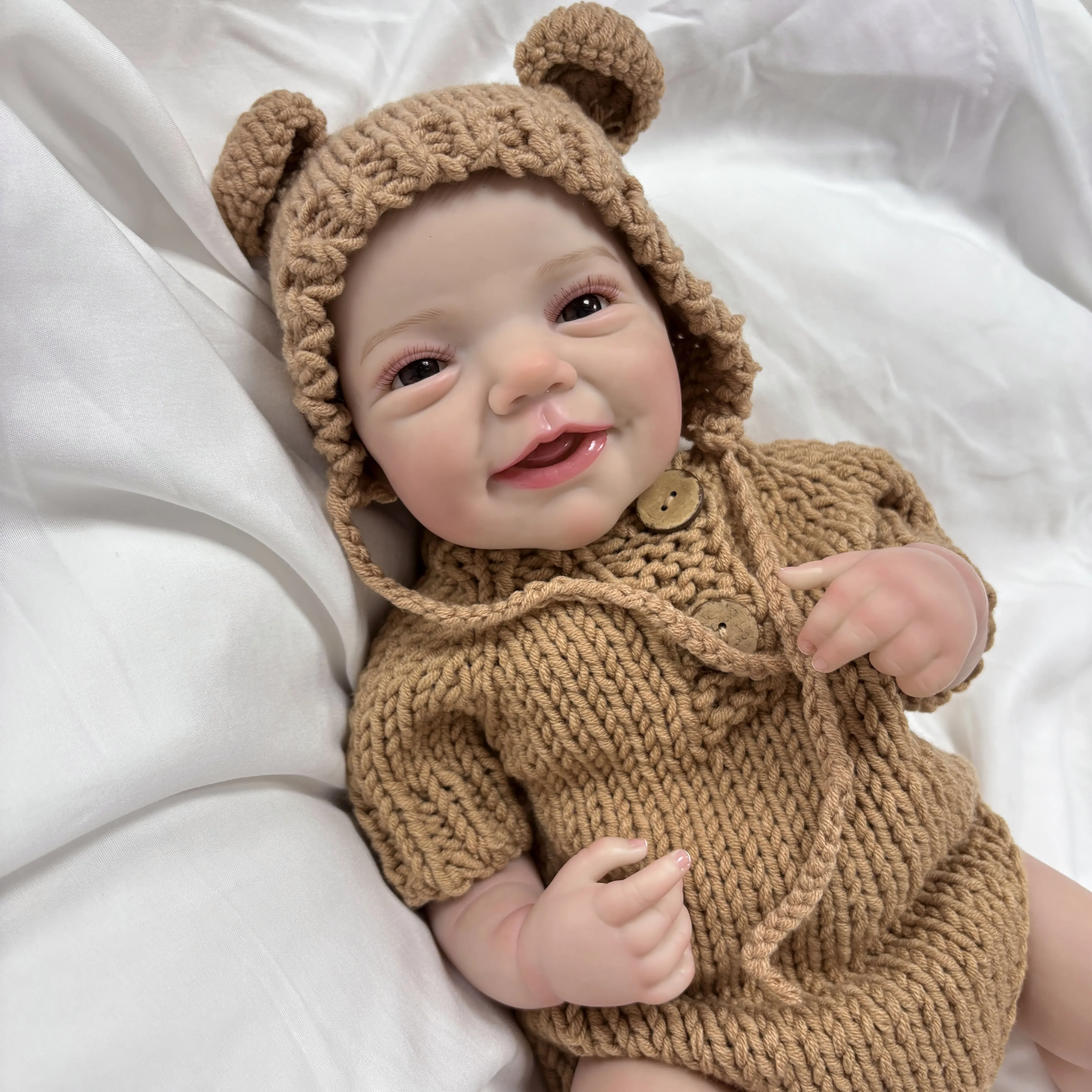Charlie Vollvinyl-Körper, wiedergeborenes Baby, 19 Zoll, lebensecht, mehrere Schichten, Malerei, 3D-Haut, sichtbare Adern, Weihnachtsgeschenk für Kinder