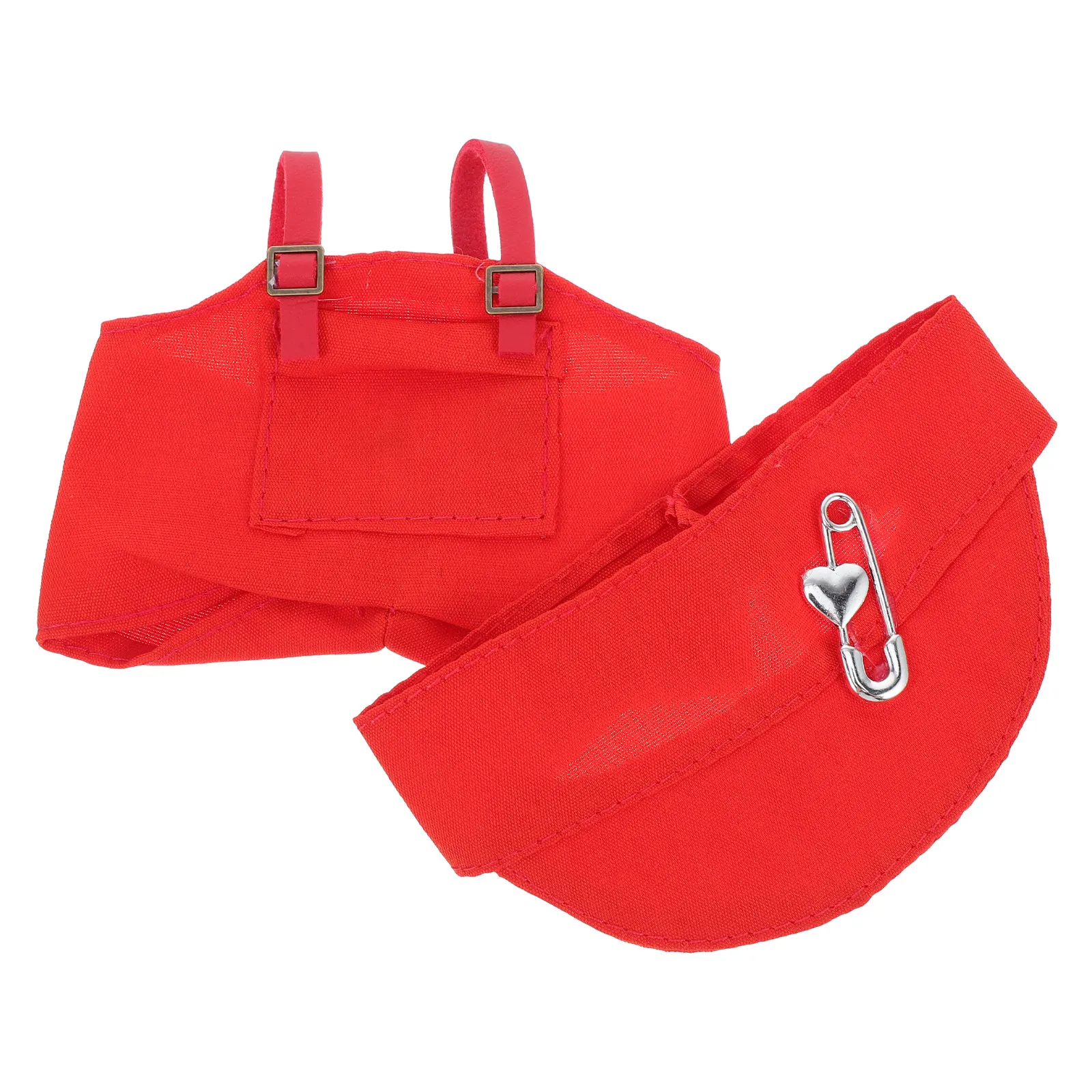 

Комплект красной одежды из 1 предмета: элегантные брюки на подтяжках и шляпа для кукол 17 см. Повседневный костюм для переодевания и ролевых игр.