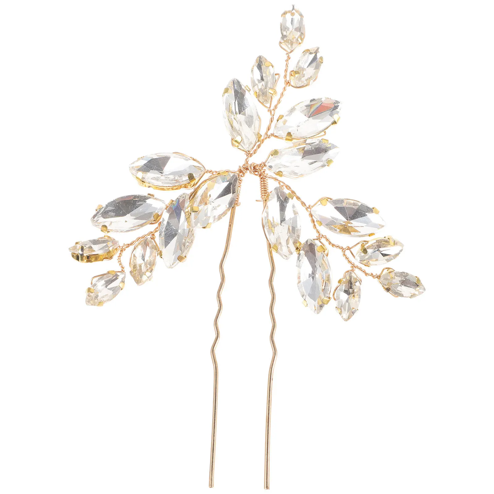 

Bridal Rhinestone Hairpin Smooth Surface Lightweight Wedding Hair Clip Hair Styling Tool for Brides Proms Dating Parties