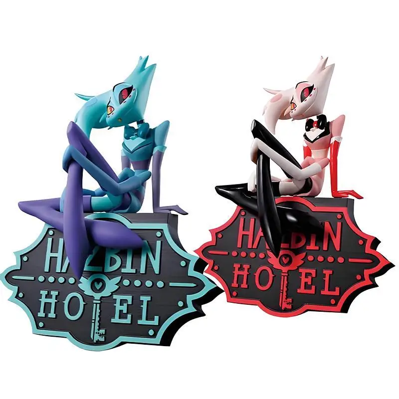 ของแท้จาก BANDAI NAMCO BANPRESTO ของสะสมจาก Hazbin Hotel ตัวละคร Angel Dust ทำจาก PVC ของตกแต่งโต๊ะทำงาน ฟิกเกอร์อนิเมะ ของเล่นสะสม ของขวัญ