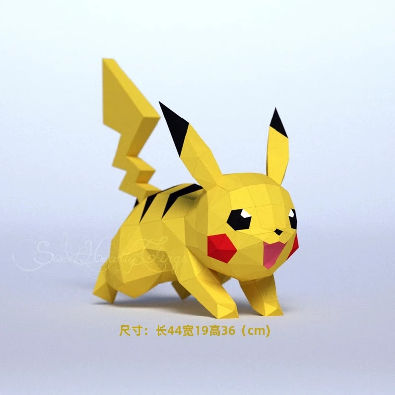 Pokemon Figures Paper Model Anime Pikachu Papercraft 3D Handmade Toys For Kids Gift Creative Figurine Home Decor MINISO Disney