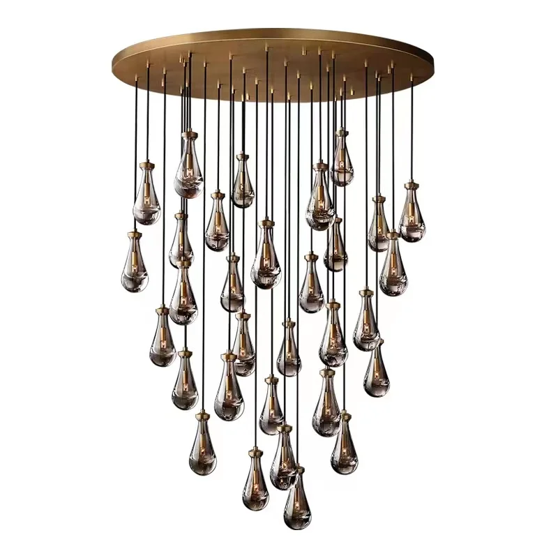 American Copper Collection Dimmable LED Brass Black Hanging Lamps Pendant Light Suspension Luminaire Lampen For Living Room