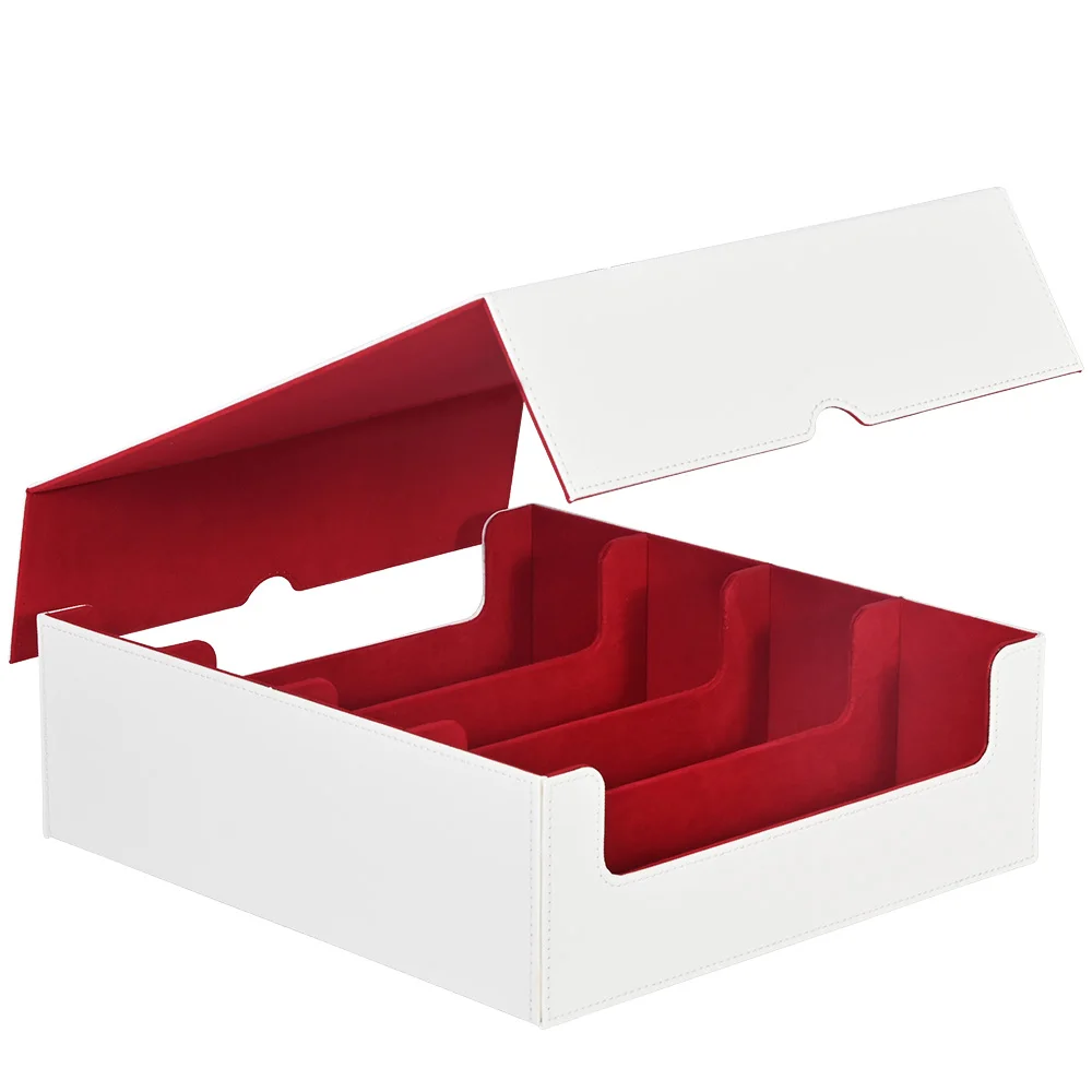 Karten-Aufbewahrungsbox, fasst 2400+ einärmelige Karten, Kartenbox aus PU-Leder mit Magnetverschluss, passend für TCG, Magic Cards, Basebal