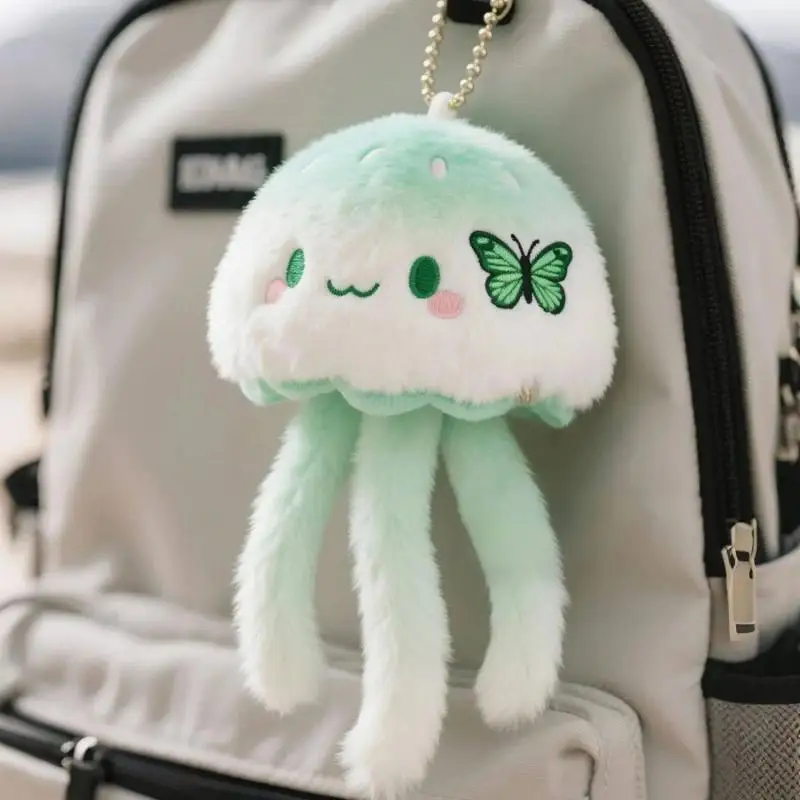

Cute Cartoon Jellyfish Plush Toy Soft Stuffed Ocean Animal Keychain Bag Pendant Gift Decorative Accessory for All Ages