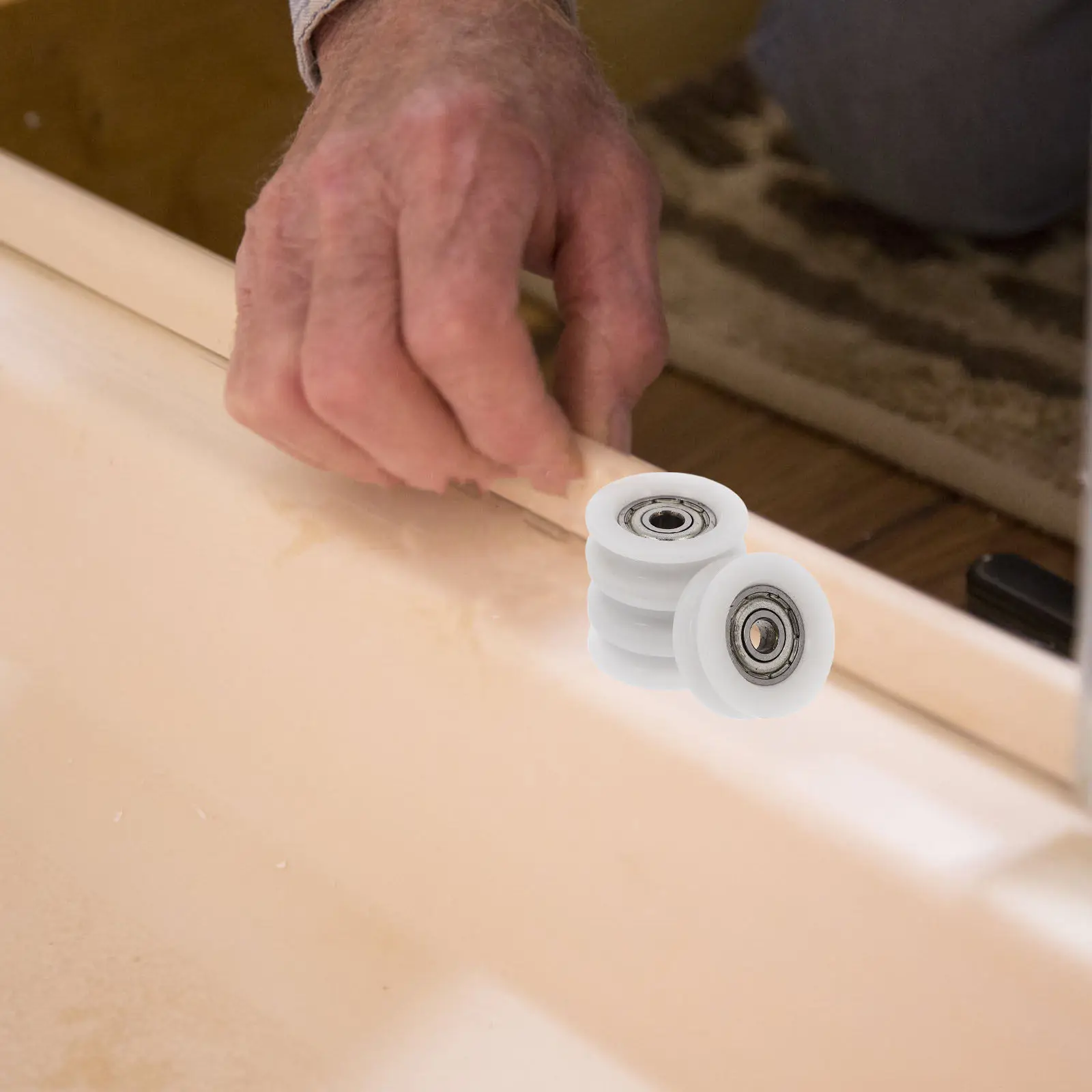 

Комплект из 4 роликов с U-образным пазом, нейлоновые колеса с подшипниками, бесшумный механизм скольжения для дверей, окон, выдвижных ящиков, роликовая система