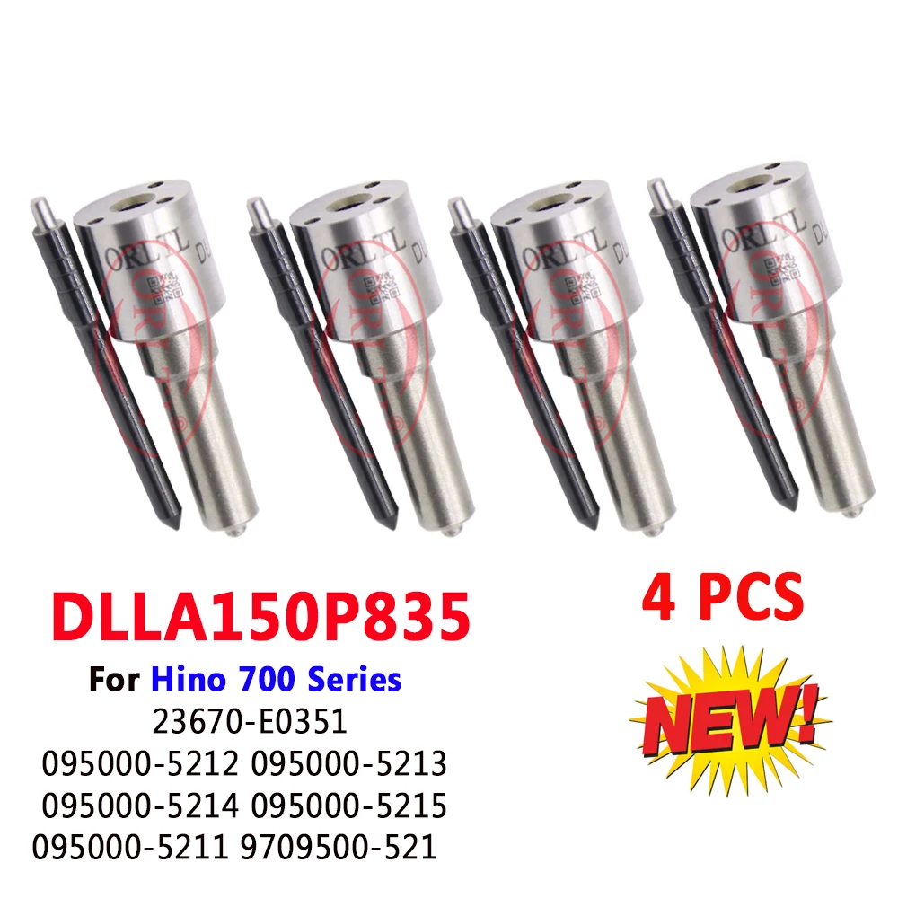 

4 Pieces ORLTL DLLA150P835 Common Rail Nozzle 093400-8350 Diesel Injector Sprayer 150P835 093400 8350 For Hino 700 095000-5212