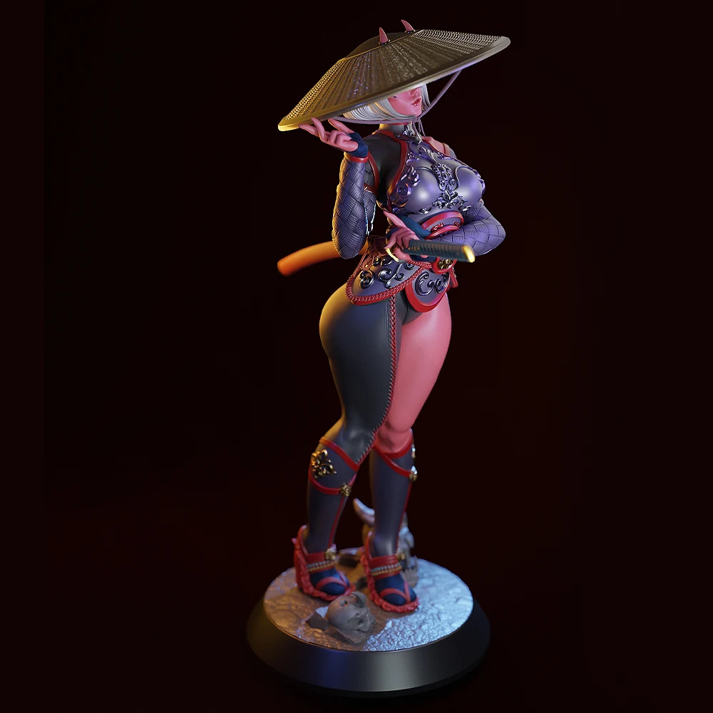 1/24 kit de modelo de impressão 3d sexy oni ninja resina figura modelo kit diy estátua de redução em miniatura kit sem pintura brinquedos