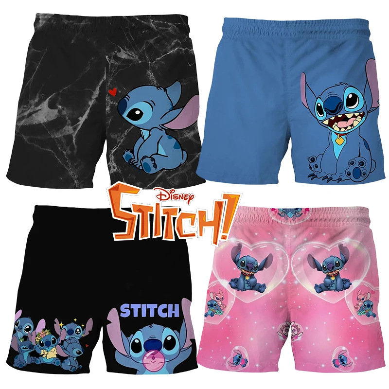 Disney Stitch Beach Pants Casual Sports Shorts Summer Outer Wear Swimwear Clothing Man Woman Beach Shorts Couple Sweatpants Gift