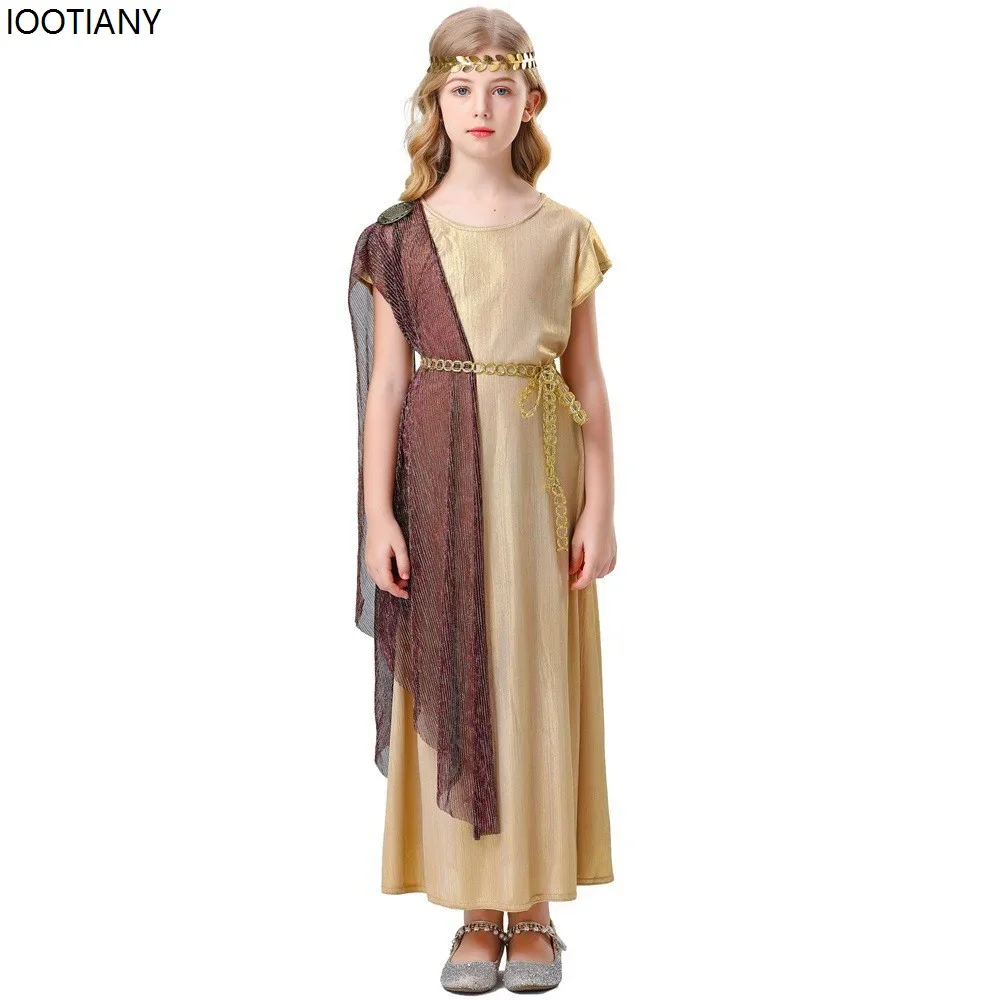 Косплей для родителей и детей, средневековое древнегреческое платье богини для ролевых игр, Хэллоуин, халат Клеопатры для взрослых и девочек, карнавальный мяч, Cos