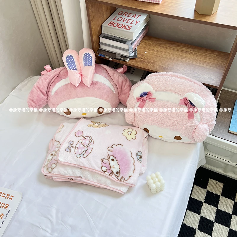 Sanrio My Melody My Sweet Piano Pillow Hello Kitty Pillow Blanket 2-in-1 Office Nap Air Conditioning Carpet Car Carpet Girl Gift