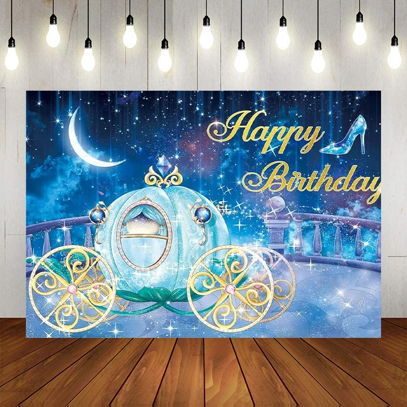 

Dream Princess Pumpkin Carriage Backdrops Birthday Magical Castle Photography Background Party Banner Decorations Photo Prop