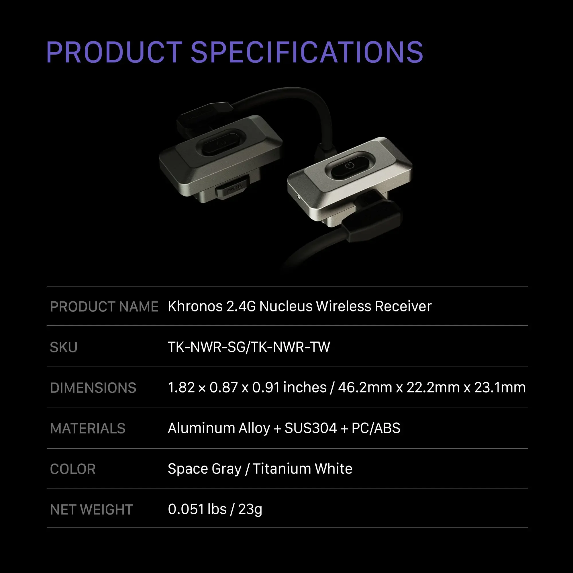 TILTA Khronos 2.4G Nucleus Wireless Receiver TK-NWR-SG TK-NWR-TW for iPhone 15 Pro/Pro Max compatible with the Nucleus Nano II