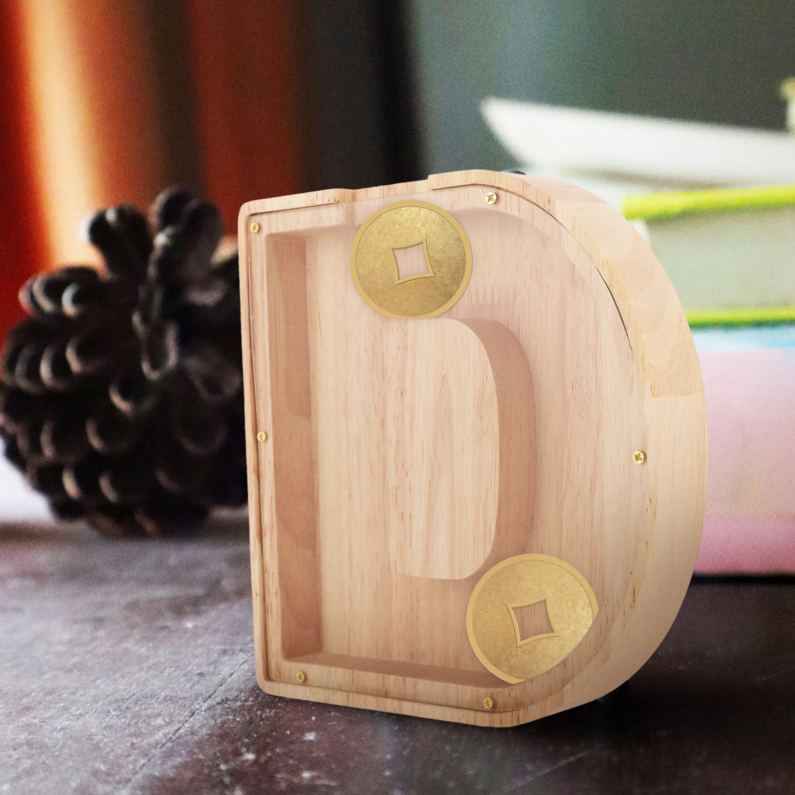 

Alphabet Money Box Wooden Saving Pot Decorative Coins Container Kids Bedroom Study Room Craft Creative Toy Home Adornment Piggy