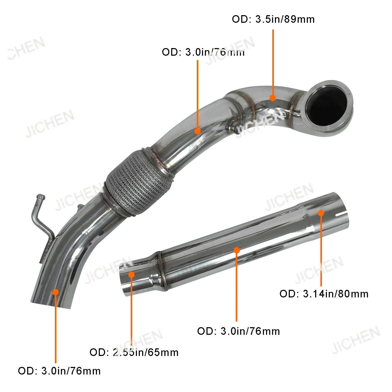 

Выпускной коллектор (даунпайп) для автомобилей MK7 MK8 GTI A3 1.8T 2.0T A3 Seat Leon, нержавеющая сталь, для двигателя EA888 Gen3, 7 выходных трубок