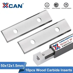 XCAN Carbide Inserts Cutter Blades 50x12x1.5mm Paint Scraper for Surfacing Groove Helical Planer Heads and Hand Hold Scraper 