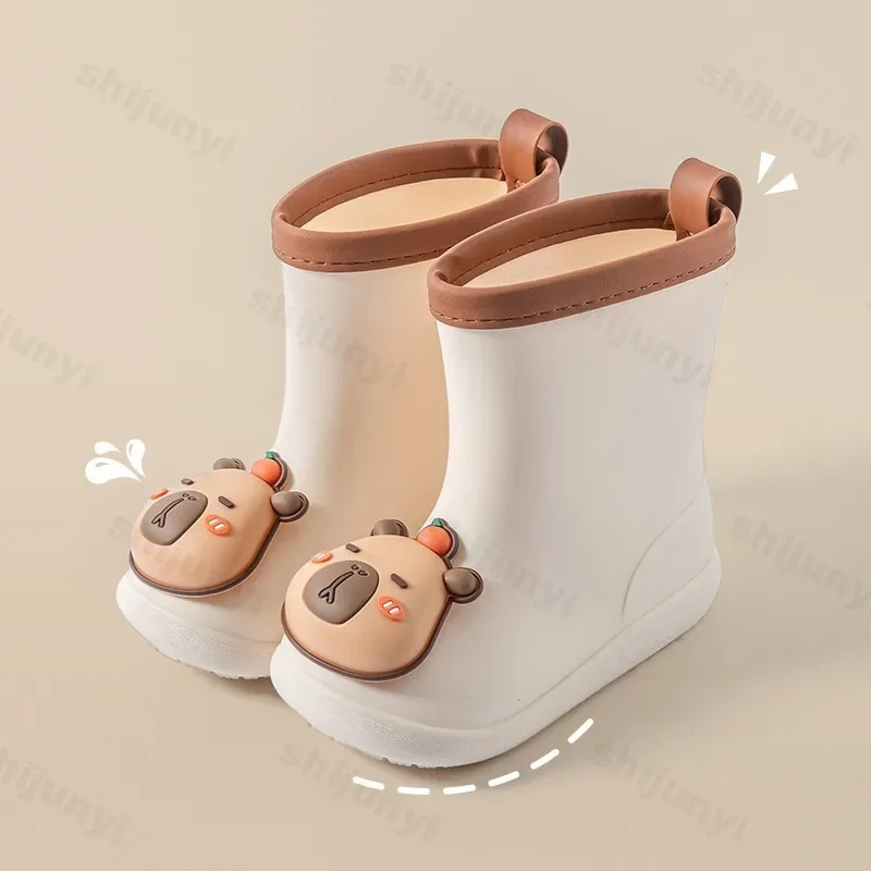 كابيبارا أحذية المطر للأطفال بنين بنات الكرتون أحذية ماء مقاوم للماء المضادة للانزلاق 2025 موضة طفل أطفال احذية المطر لطيف