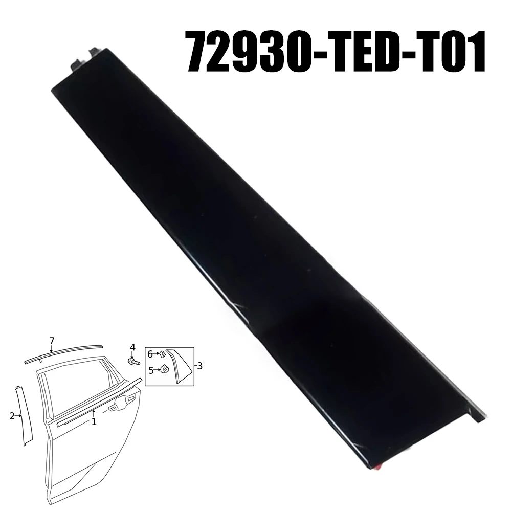

Молдинг стойки правой задней двери автомобиля, украшение 72930-TED-T01 для Honda для Civic 2017-2021, декоративная панель задней правой двери, замена