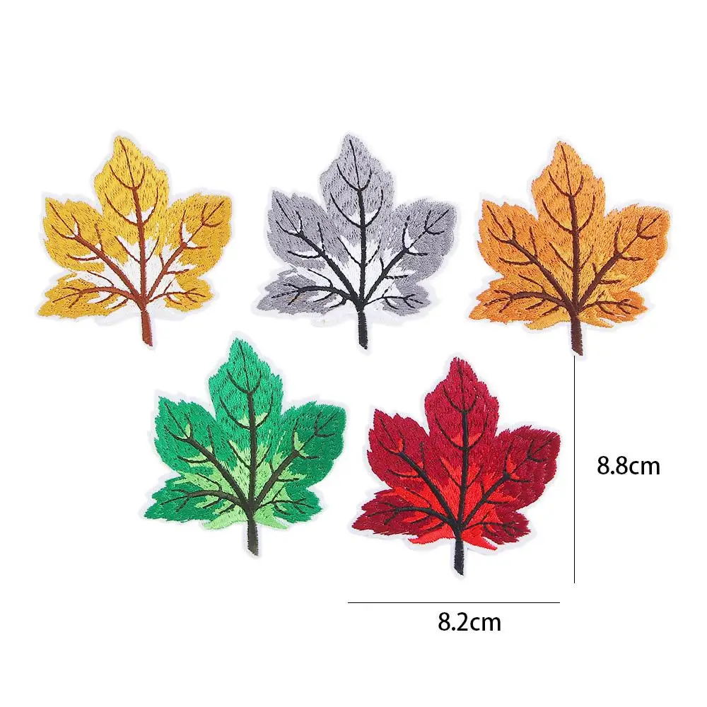 Water-Friendly DIY Fashion Decorative Stickers Colorful Cloth Stickers Patch Stickers Maple Leaf Sticker Embroidery Stickers