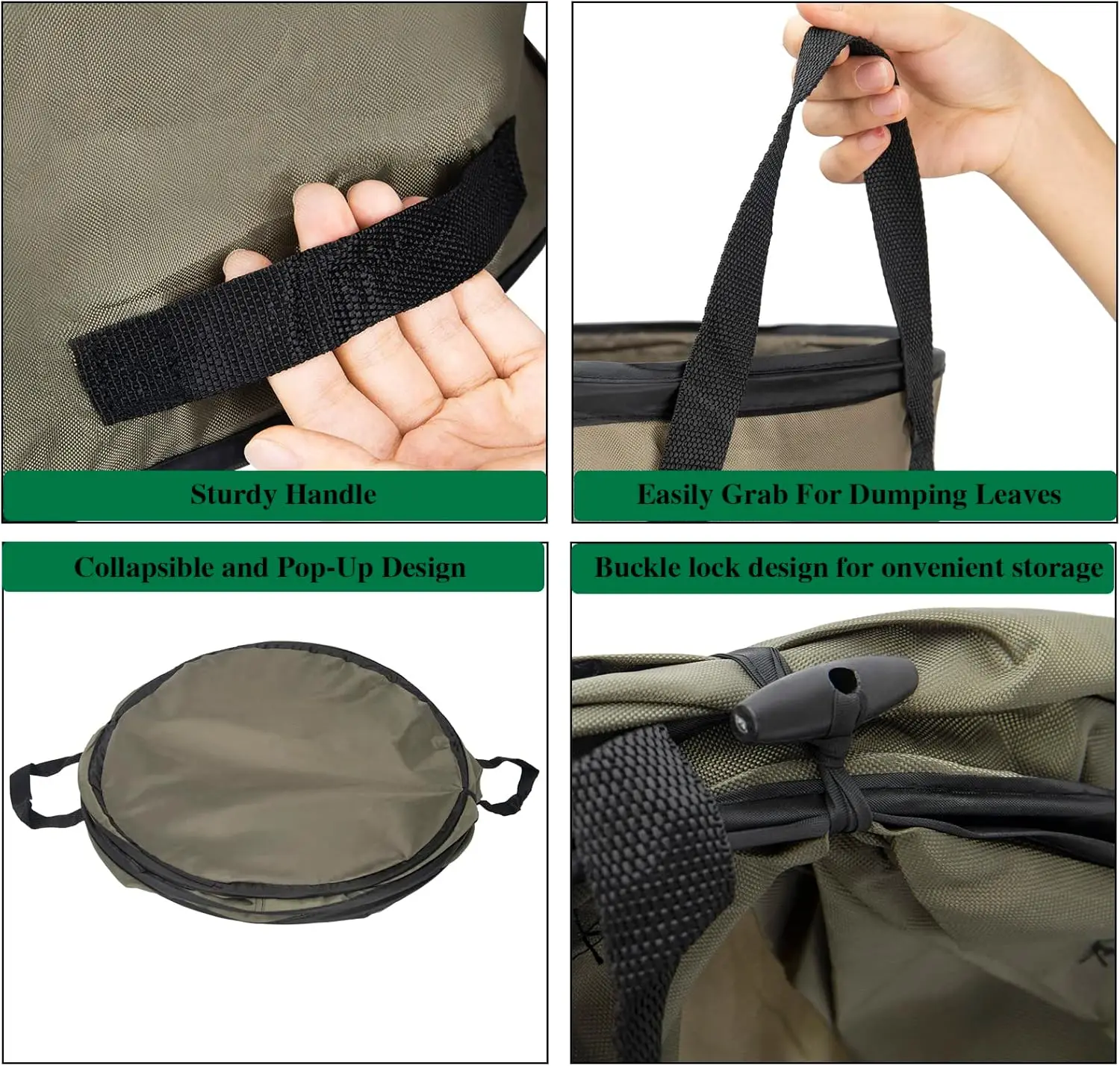 折りたたみ式芝生・落ち葉袋 ポップアップ式ゴミ箱/リサイクルビン 落ち葉袋 屋外用落ち葉ビン、30ガロン折りたたみ式ガーデンバッグ