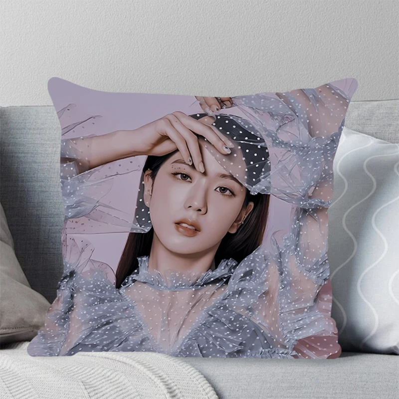 Home square pillow bedroom sofa leisure comfortable pillow car living room pillowcase K-Kims Jisoos kpop bolster Home Decor