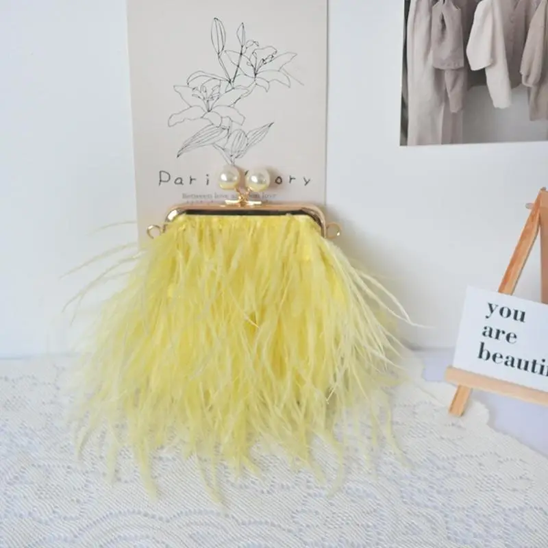 

63HC Evening Bag Plush Clutch Purse Handbag with Detachable Chain Mini Crossbody Purse Bag Wedding Bag for Party Prom