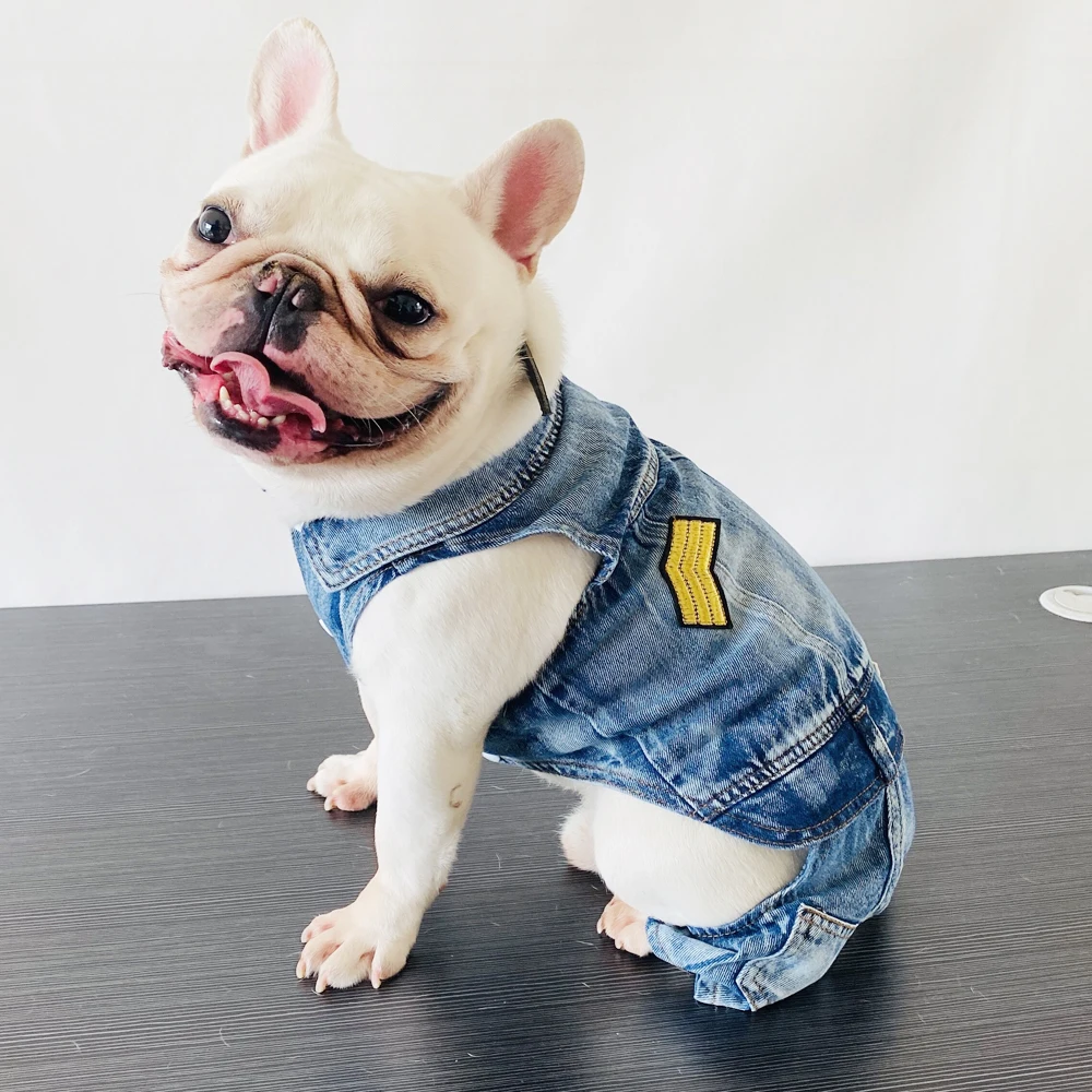 Puppy Clothes 2022 Dog Costume Denim Overalls for Boy Girl Dogs Jeans Jumpsuit for Shih Tzu Yorkshire Clothing for Small Dogs