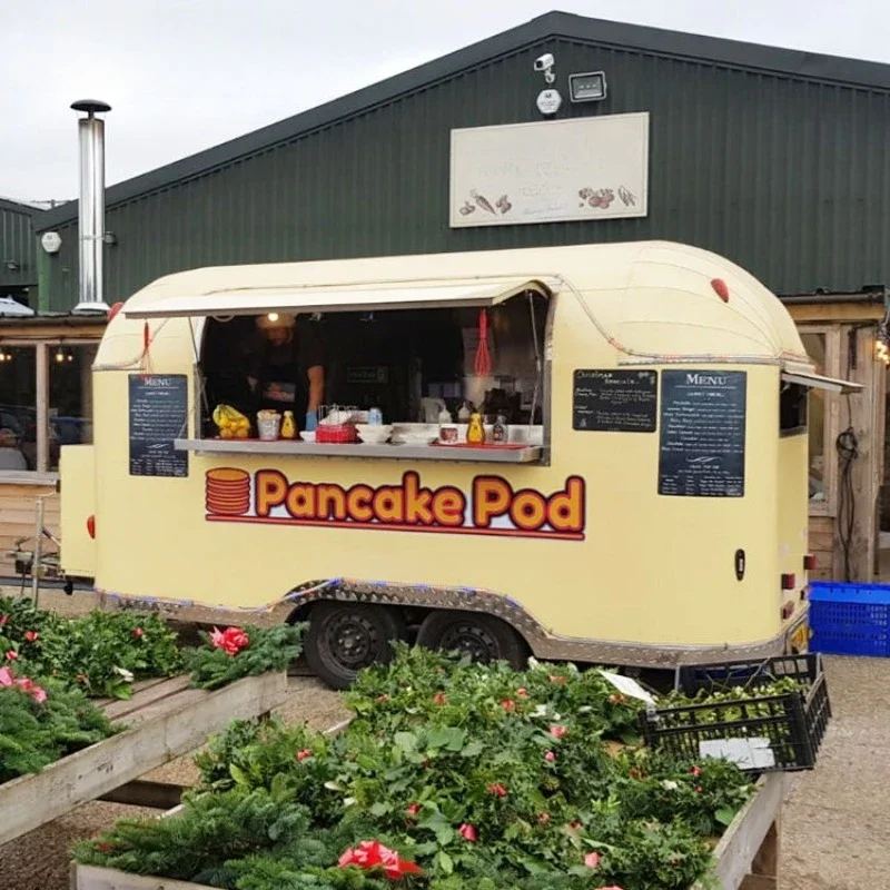 

Food Cart Street Kitchen Mobile Hot Dog Vending Truck Kiosk Mobile Food Trailer Dining Car Mobile Dining Fast Food Car for USA