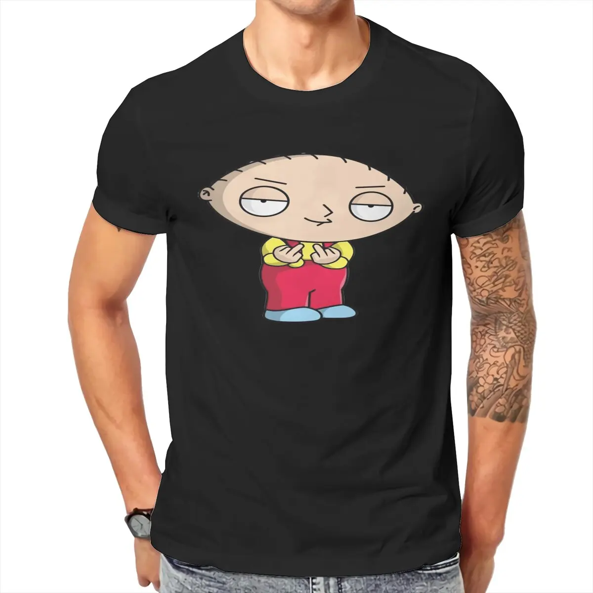 Men Stewie Essential T-Shirt Crewneck Cotton Style Family Guy Hipster Ofertas O Neck Graphic Tshirt