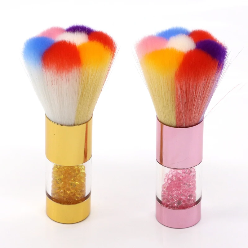 

1PC New Rainbow Nail Art Dust Brush Gel Polish Powder Cleaning Tool Soft Glitter Powder Remover Makeup Brushes Manicure Tools