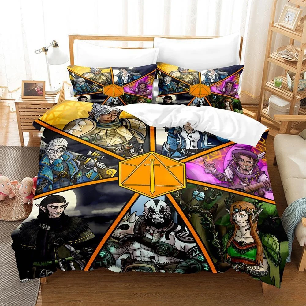 The Legend of Vox Machina Bedding Set Duvet Cover Comforter Bed Set Quilt Cover Pillowcase King Queen Twin Size Boys Girl Adult